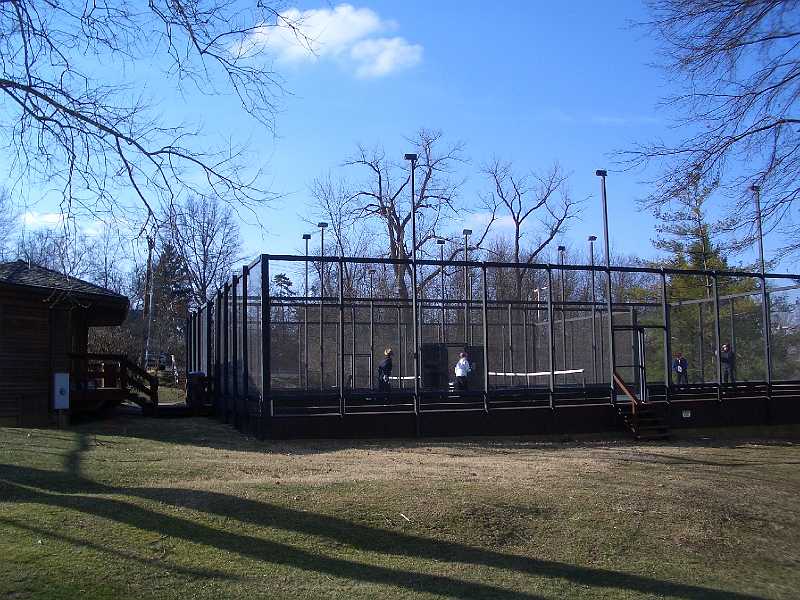CIMG2393.JPG - View of the courts - see how they are built up on a platform