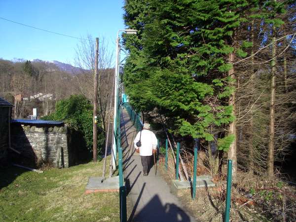 Walking over the bridge