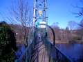 Walking along the footbridge